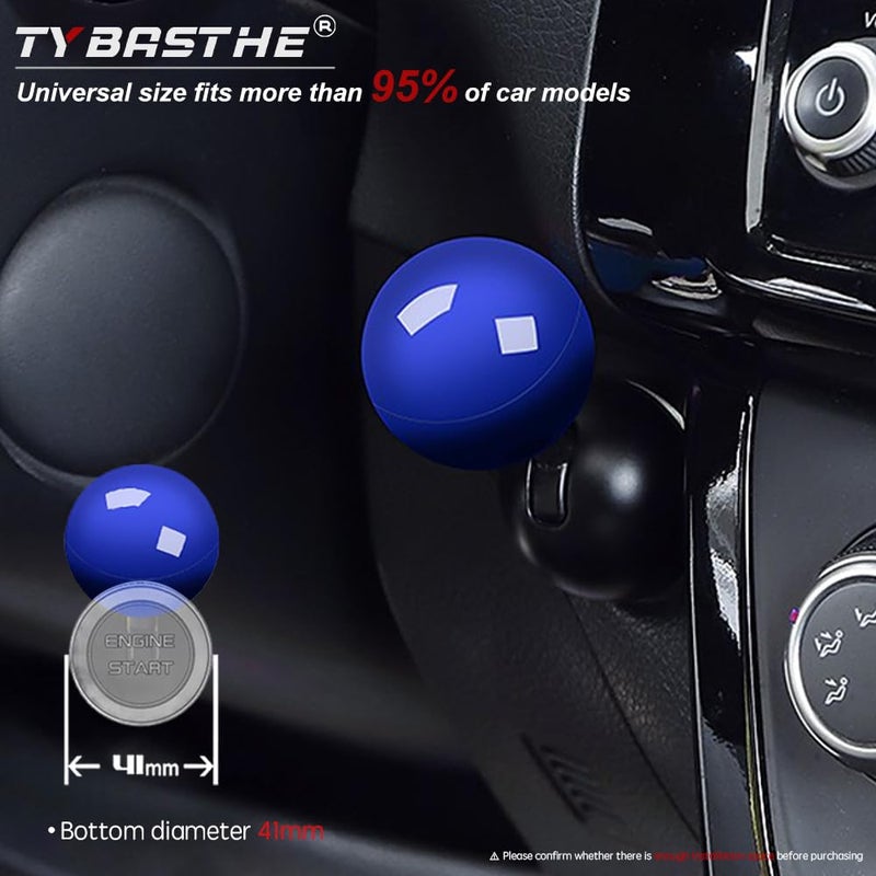 Tybasthe 𝙊𝙧𝙞𝙜𝙞𝙣𝙖𝙡｜Push Start Button Cover, Metal Car Joystick Push to Start Car Joystick Starter Engine Start Stop Button Cover Car Ignition Button Cover Cool Car Accessories Interior Decorations Blue - Image 4